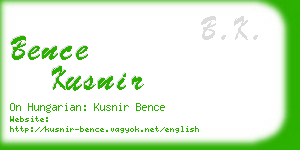 bence kusnir business card